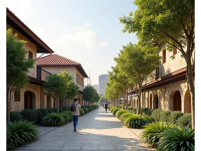 Architectural visualization of an urban revitalization project
