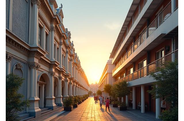 Montage of iconic Filipino architectural landmarks and modern design elements.