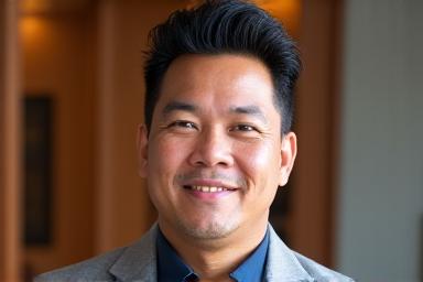 Portrait of Interior Designer Miguel Santos, a Filipino interior design expert.