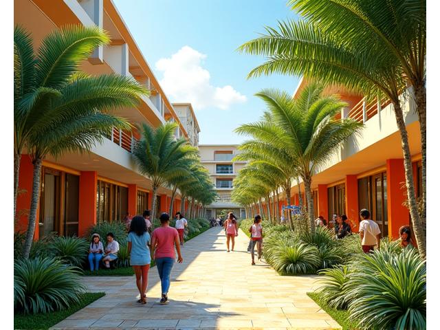 Vibrant community space in an urban Philippine setting, blending modern design with traditional motifs and fostering social interaction.