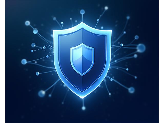 Digital illustration of a shield icon over interconnected data nodes, symbolizing data protection and security. The colors are serene blues and grays, with a subtle glow, conveying trust and innovation.